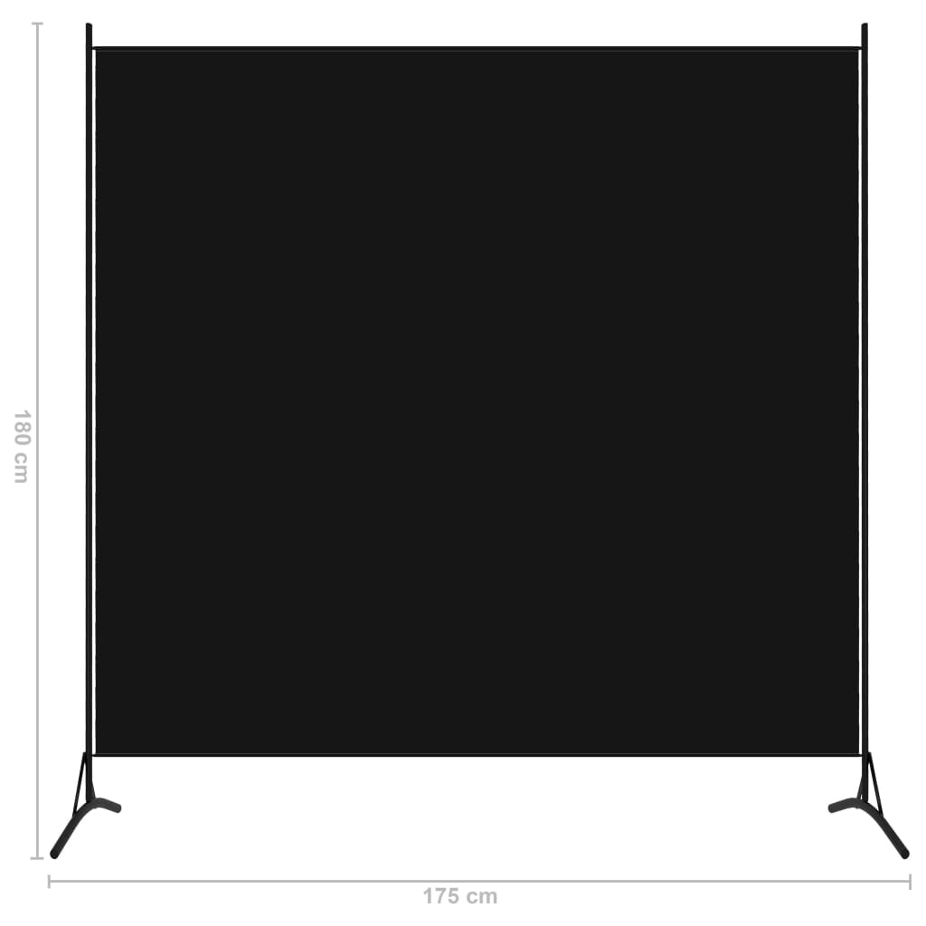 1-paneelinen tilanjakaja musta 175x180 cm - Sisustajankoti.fi
