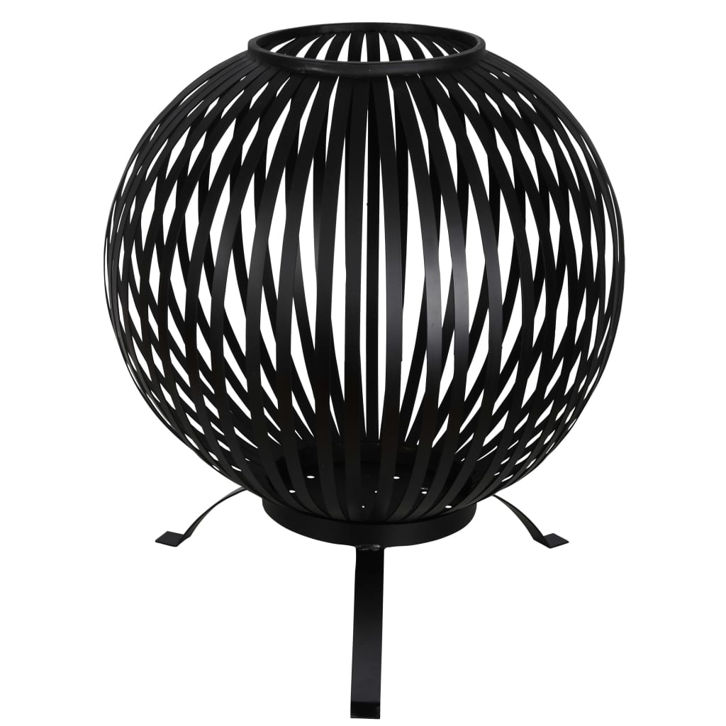 Esschert Design Tulisija pallo raidat musta hiiliteräs FF400 - Sisustajankoti.fi