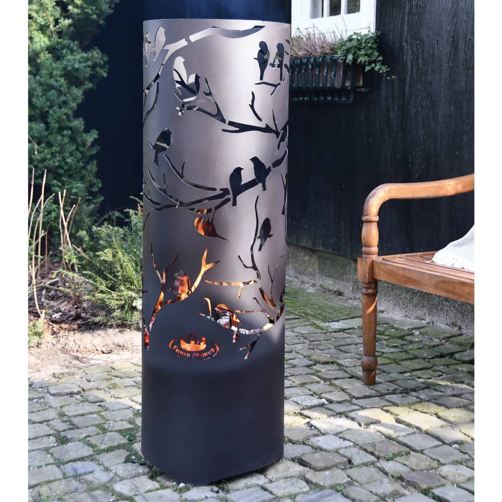 Esschert Design Tulisija Birds on Twig hiiliteräs musta FF409 - Sisustajankoti.fi