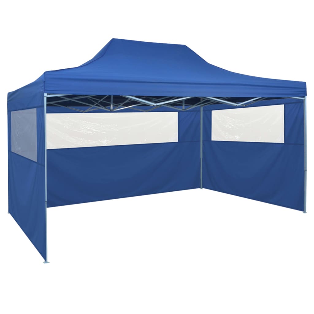Taitettava juhlateltta 4 sivuseinällä pop-up 3x4,5 m sininen - Sisustajankoti.fi