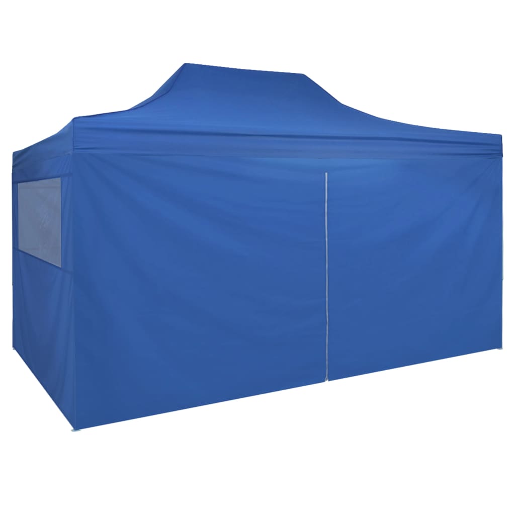 Taitettava juhlateltta 4 sivuseinällä pop-up 3x4,5 m sininen - Sisustajankoti.fi