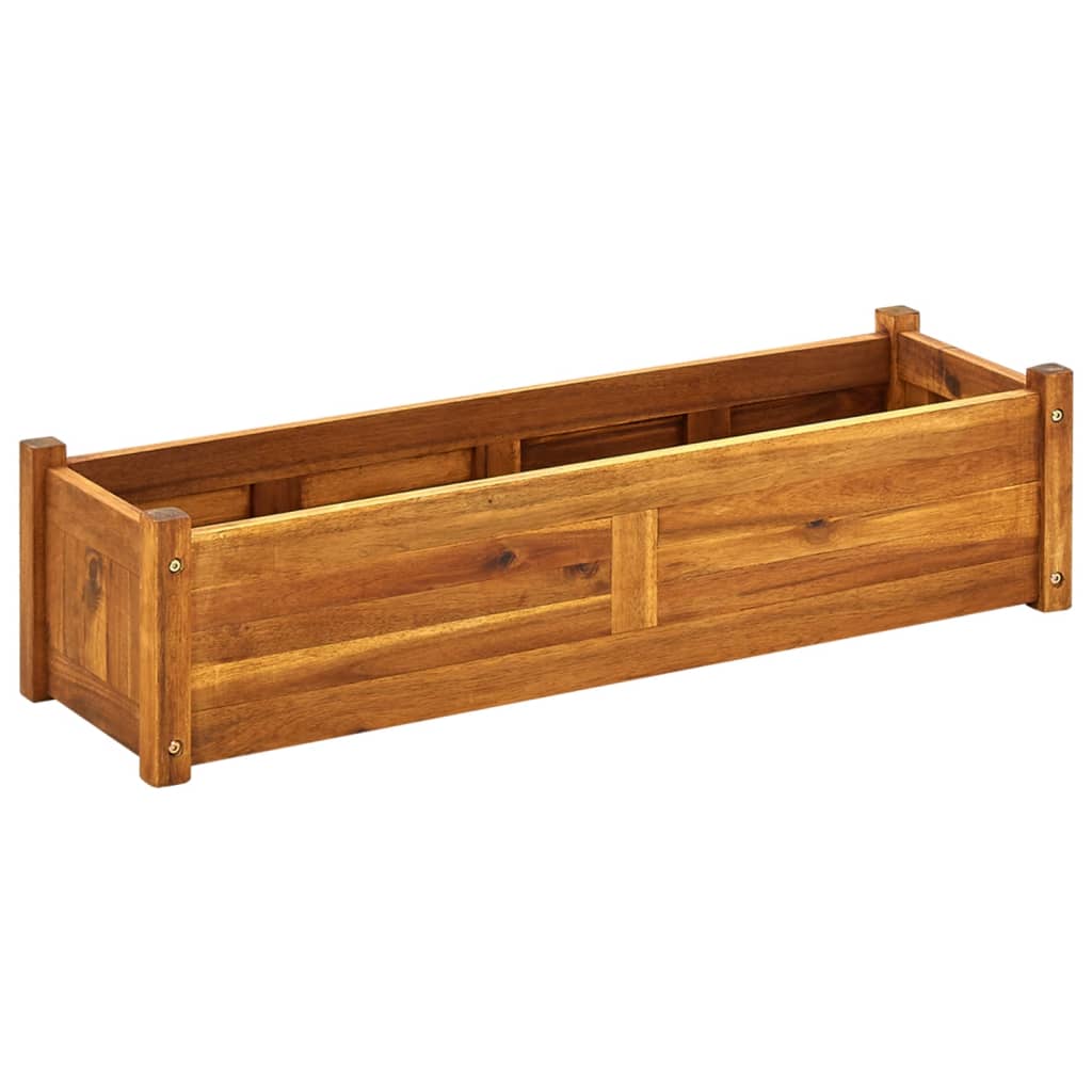 Puutarhan korotettu kukkalaatikko akaasiapuu 100x30x25 cm - Sisustajankoti.fi