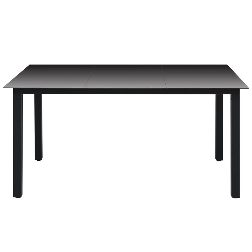 Puutarhapöytä musta 150x90x74 cm alumiini ja lasi - Sisustajankoti.fi