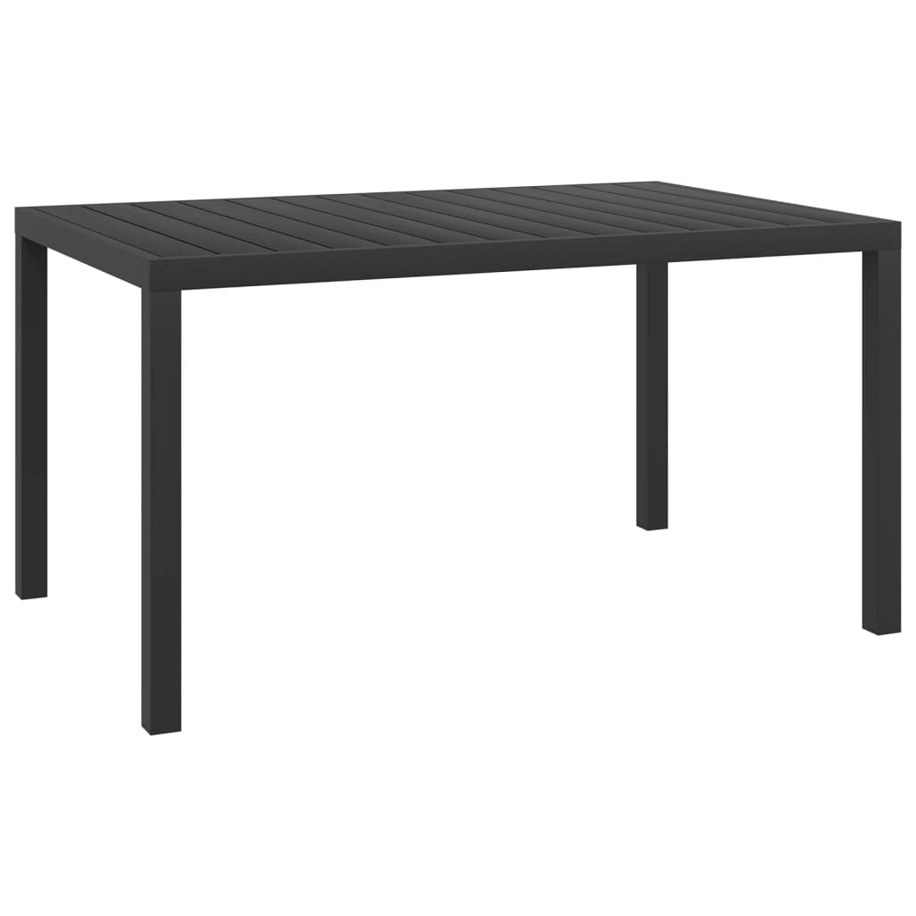 Puutarhapöytä musta 150x90x74 cm alumiini ja WPC - Sisustajankoti.fi