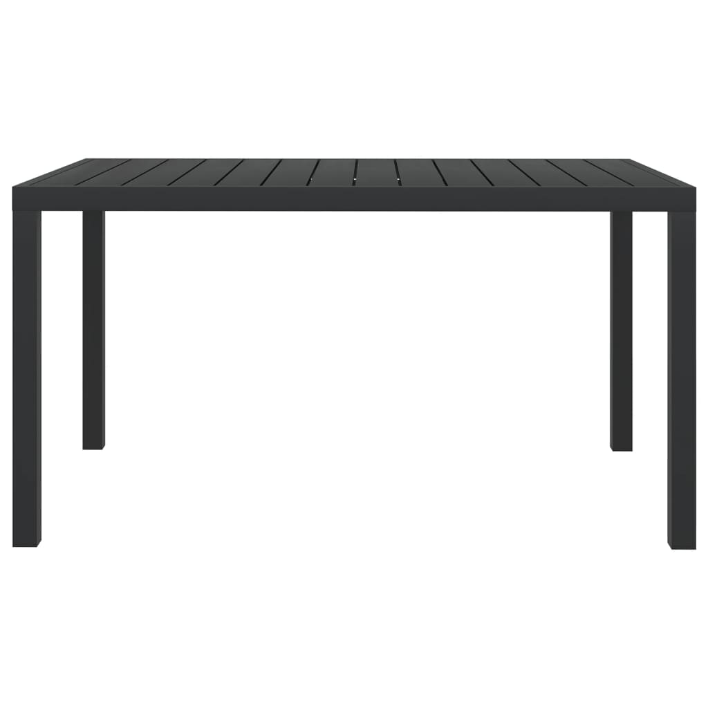 Puutarhapöytä musta 150x90x74 cm alumiini ja WPC - Sisustajankoti.fi