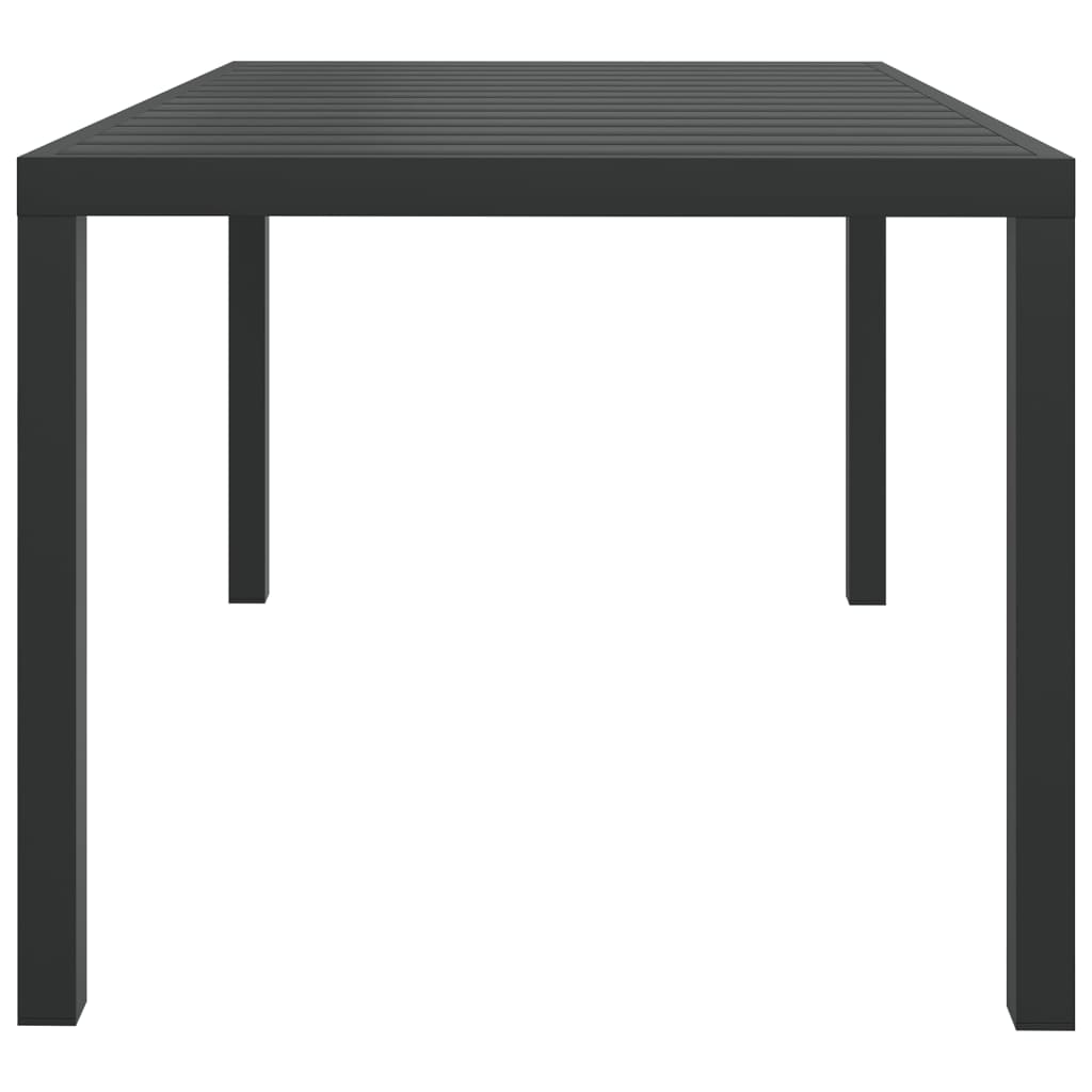 Puutarhapöytä musta 150x90x74 cm alumiini ja WPC - Sisustajankoti.fi
