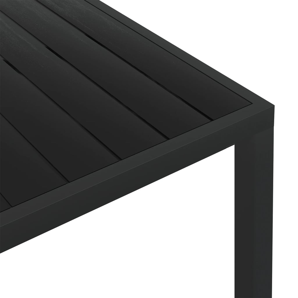 Puutarhapöytä musta 150x90x74 cm alumiini ja WPC - Sisustajankoti.fi