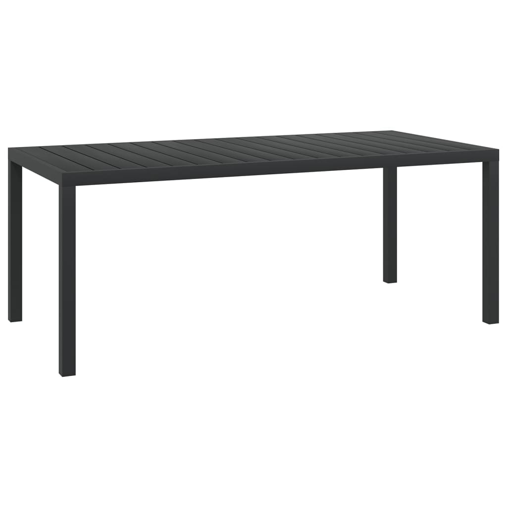 Puutarhapöytä musta 185x90x74 cm alumiini ja WPC - Sisustajankoti.fi