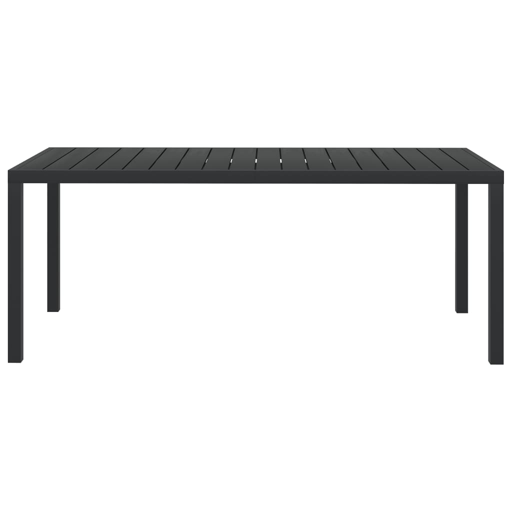 Puutarhapöytä musta 185x90x74 cm alumiini ja WPC - Sisustajankoti.fi