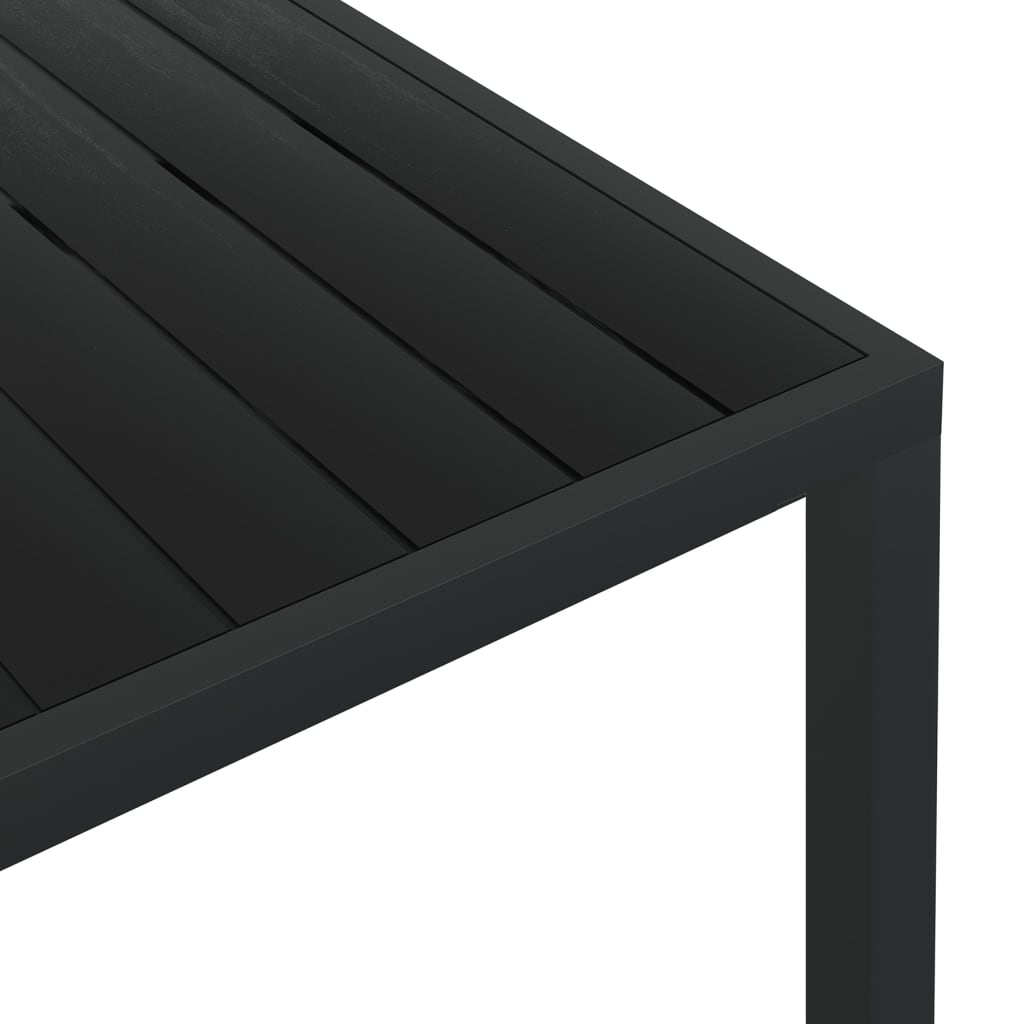 Puutarhapöytä musta 185x90x74 cm alumiini ja WPC - Sisustajankoti.fi