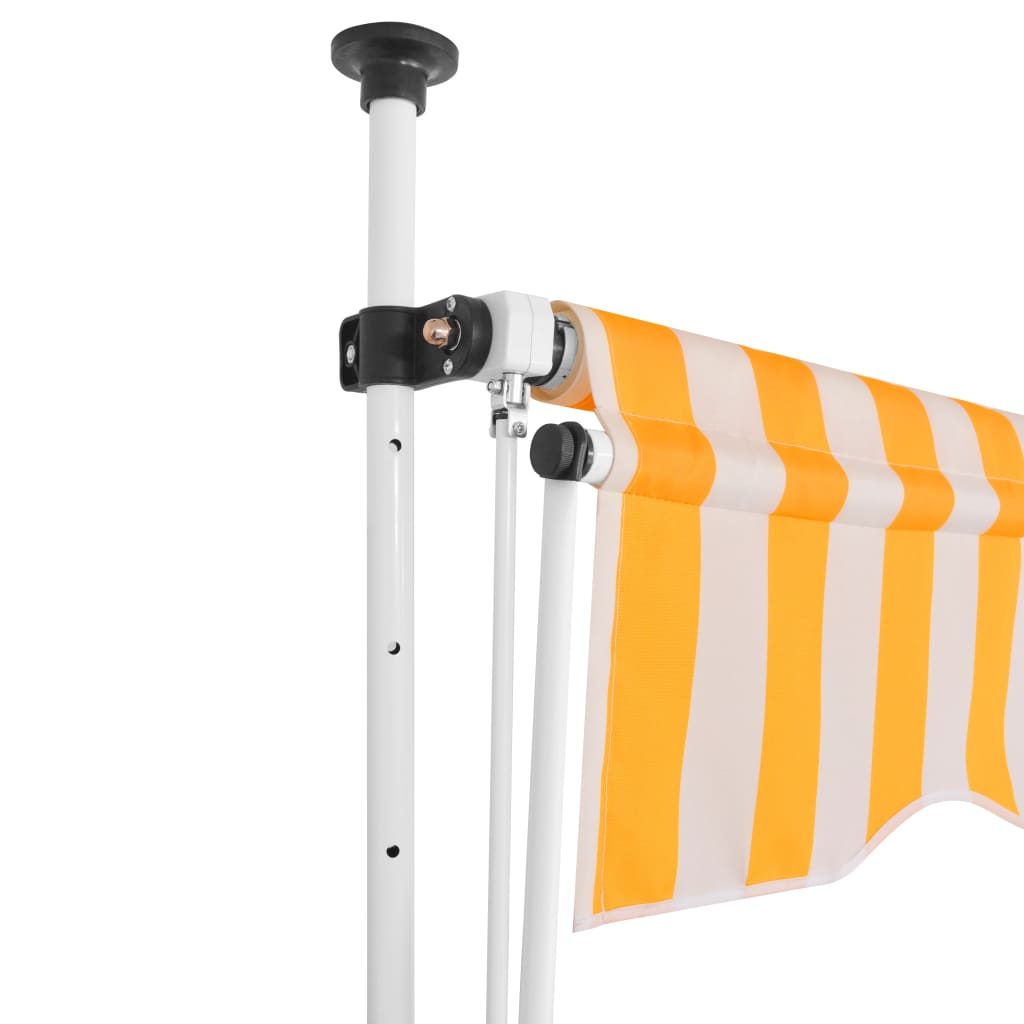 Sisäänkelattava markiisi 350 cm oranssivalkoiset raidat - Sisustajankoti.fi