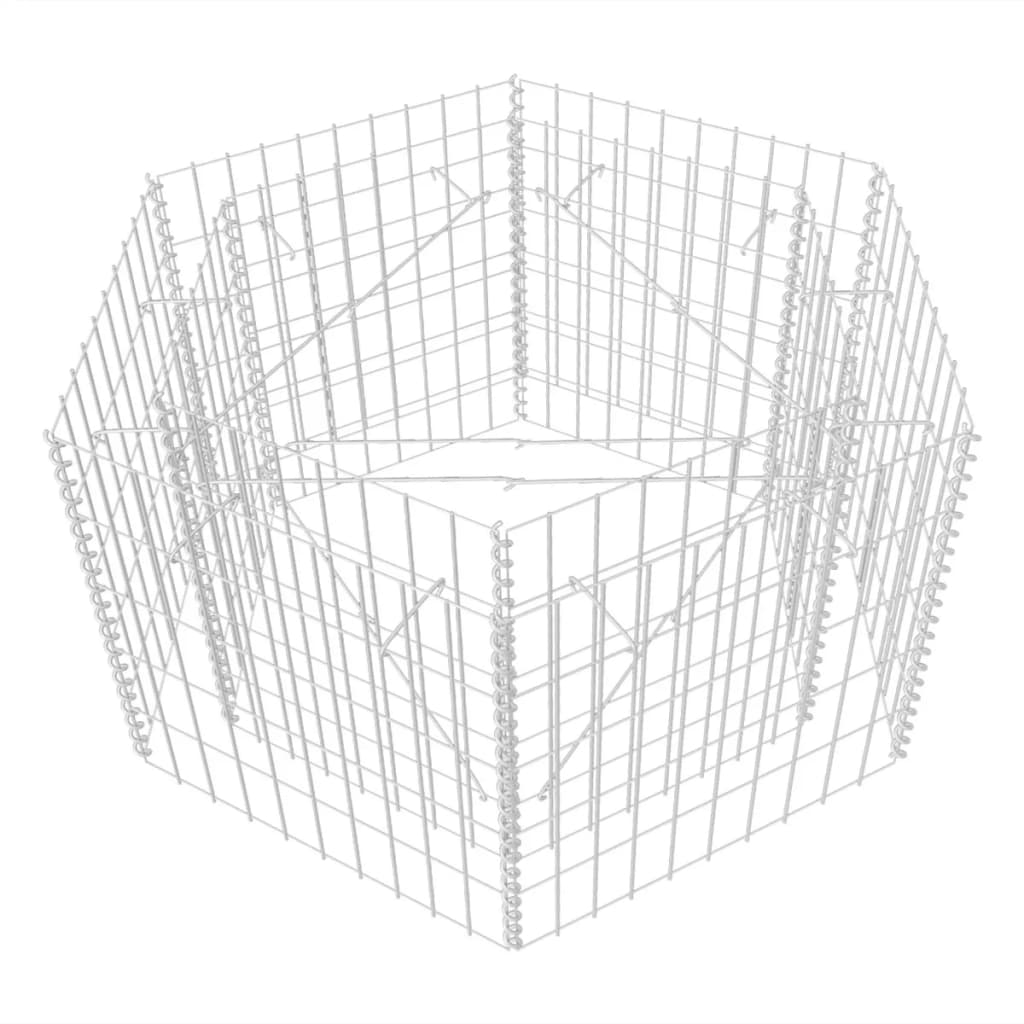 Korotettu kuusikulmainen gabion-/kivikorikehys 100x90x50 cm - Sisustajankoti.fi