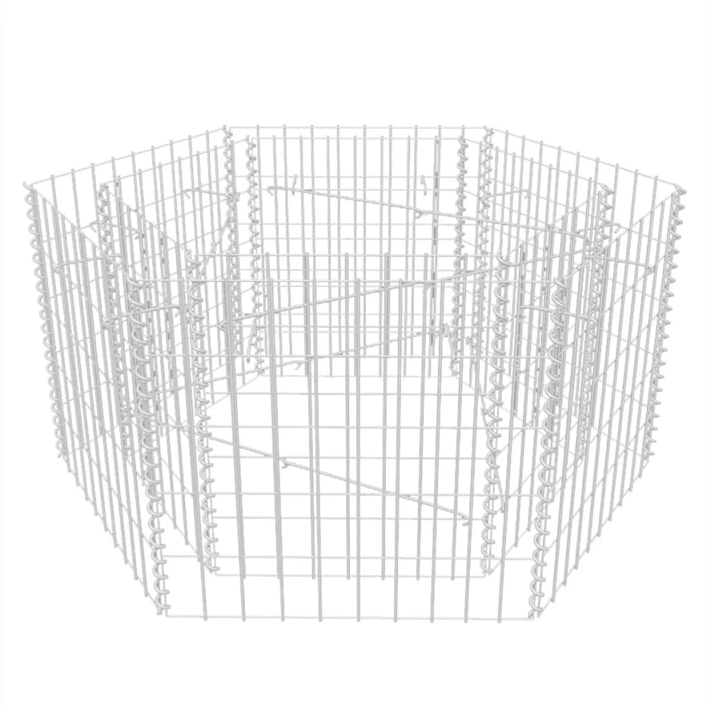 Korotettu kuusikulmainen gabion-/kivikorikehys 100x90x50 cm - Sisustajankoti.fi