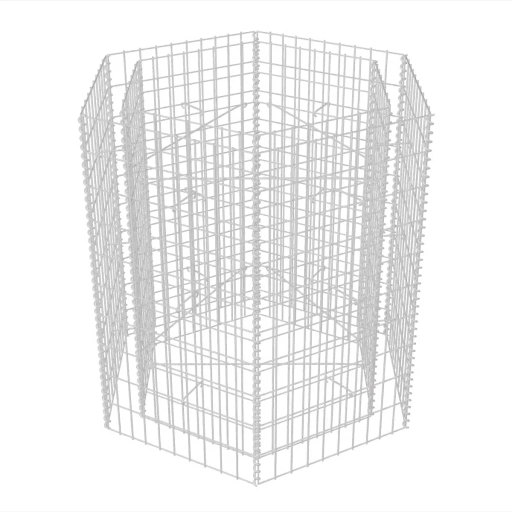 Korotettu kuusikulmainen gabion-/kivikorikehys 100x90x100 cm - Sisustajankoti.fi
