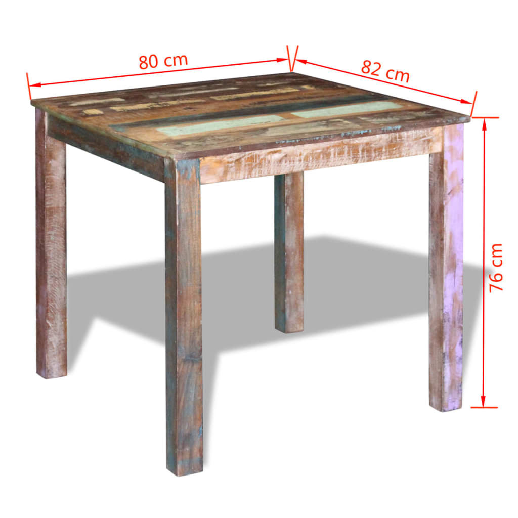 Ruokapöytä kierrätetty massiivipuu 80x82x76 cm - Sisustajankoti.fi