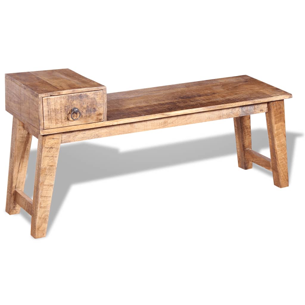 Penkki laatikolla täysi mangopuu 120x36x60 cm - Sisustajankoti.fi