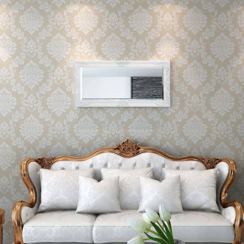 Seinäpeili Barokkityylinen 100x50 cm Valkoinen - Sisustajankoti.fi