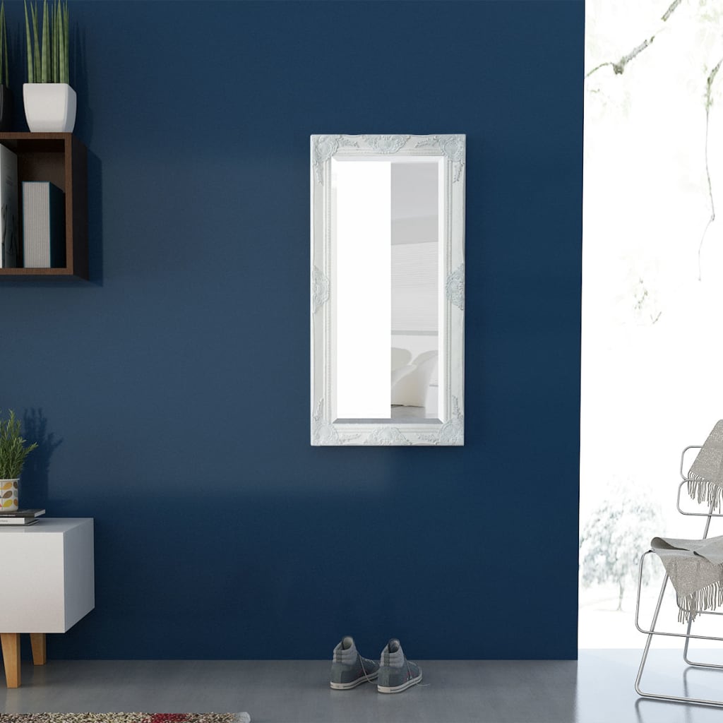 Seinäpeili Barokkityylinen 100x50 cm Valkoinen - Sisustajankoti.fi
