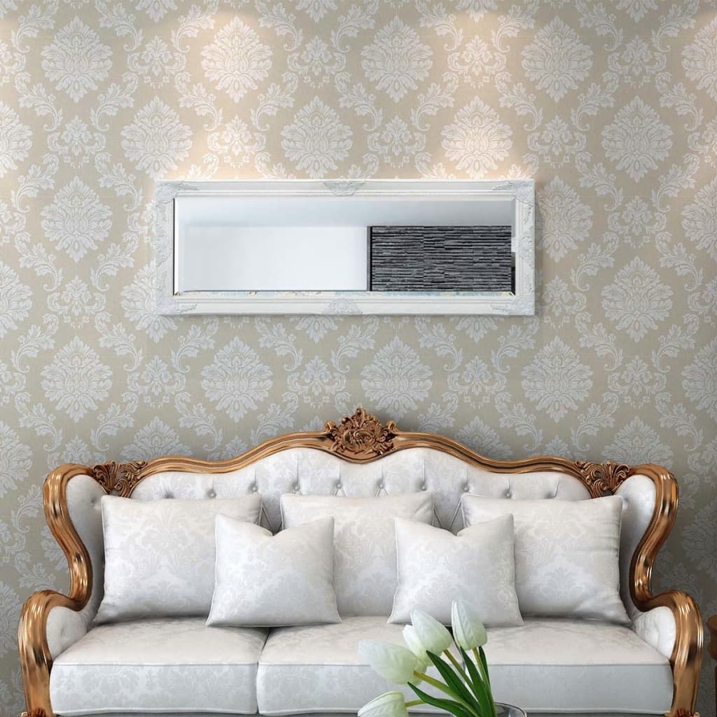 Seinäpeili Barokkityylinen 140x50 cm Valkoinen - Sisustajankoti.fi