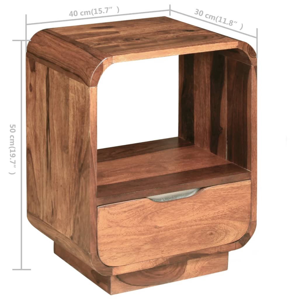 Yöpöytä vetolaatikolla 2 kpl Täysi seesampuu 40x30x50 cm - Sisustajankoti.fi