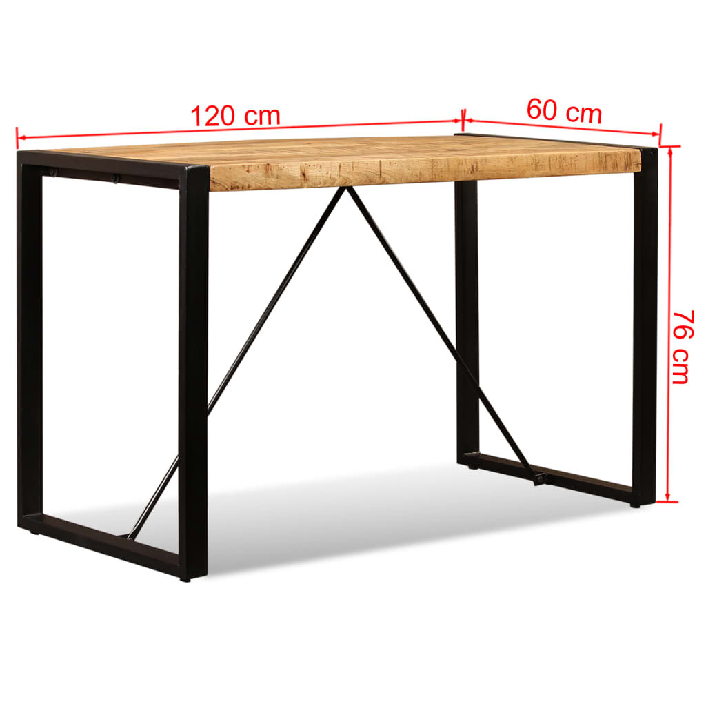 Ruokapöytä kiinteä karkea mangopuu 120 cm - Sisustajankoti.fi