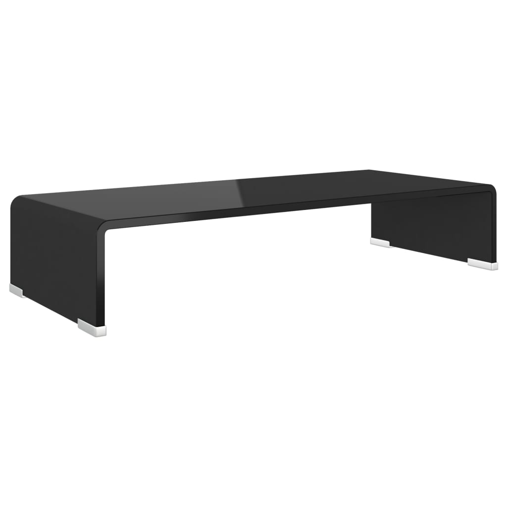TV-taso/Näyttöteline Musta lasi 60x25x11 cm - Sisustajankoti.fi