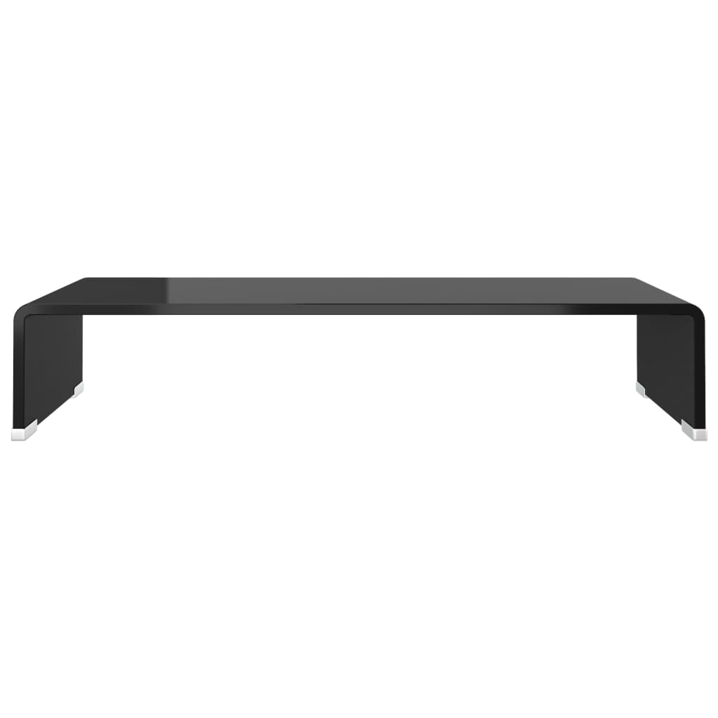 TV-taso/Näyttöteline Musta lasi 60x25x11 cm - Sisustajankoti.fi