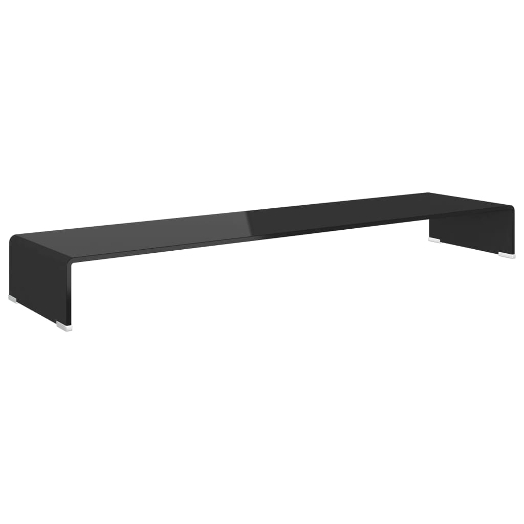TV-taso/Näyttöteline Musta Lasi 120x30x13 cm - Sisustajankoti.fi