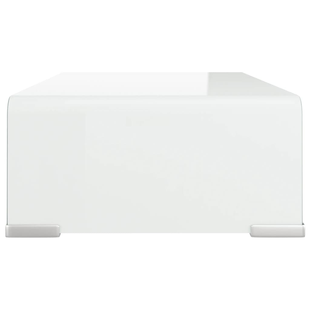 TV-taso/Näyttöteline Valkoinen lasi 40x25x11 cm - Sisustajankoti.fi