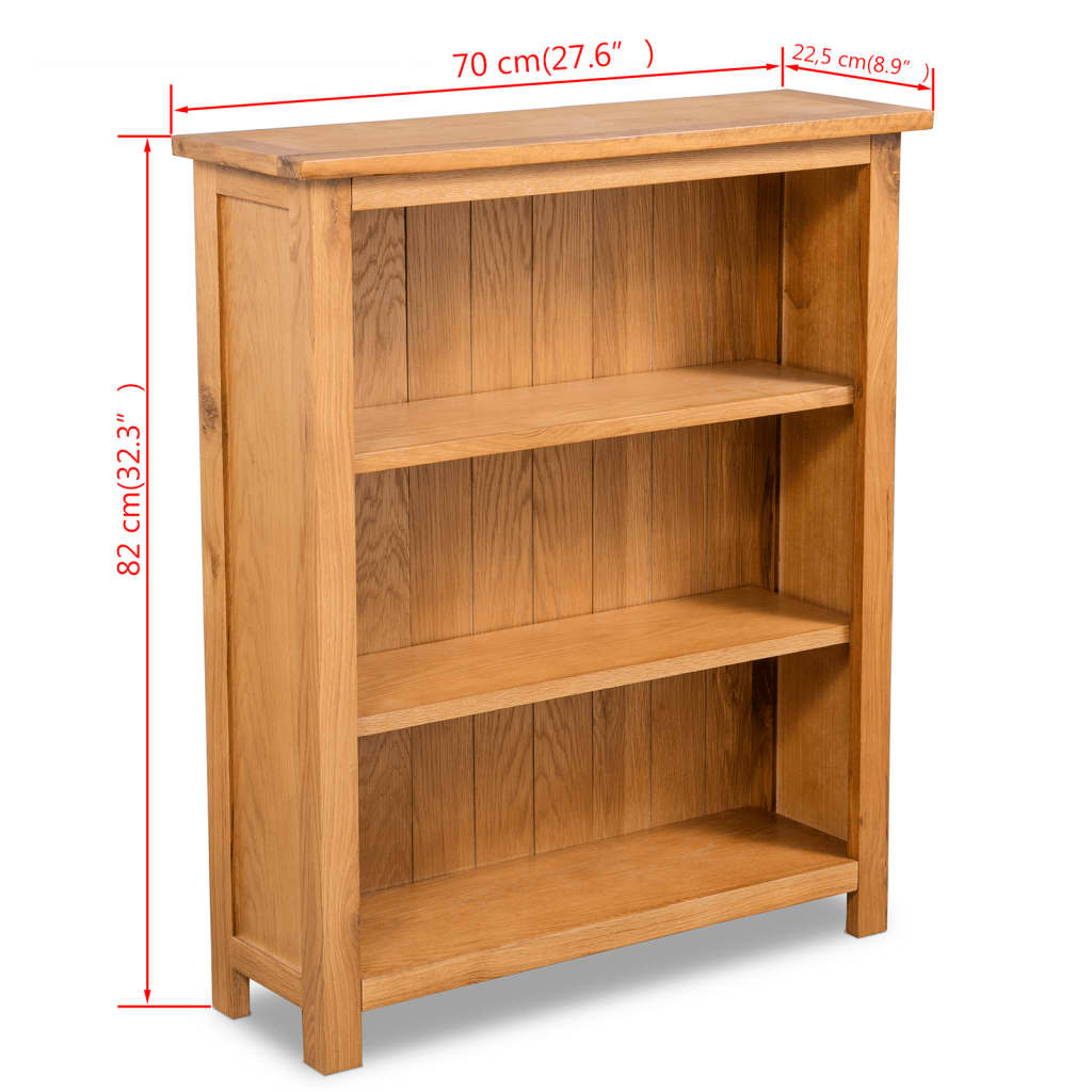 Kirjahylly 3 tasoa 70x22,5x82 cm täystammi - Sisustajankoti.fi