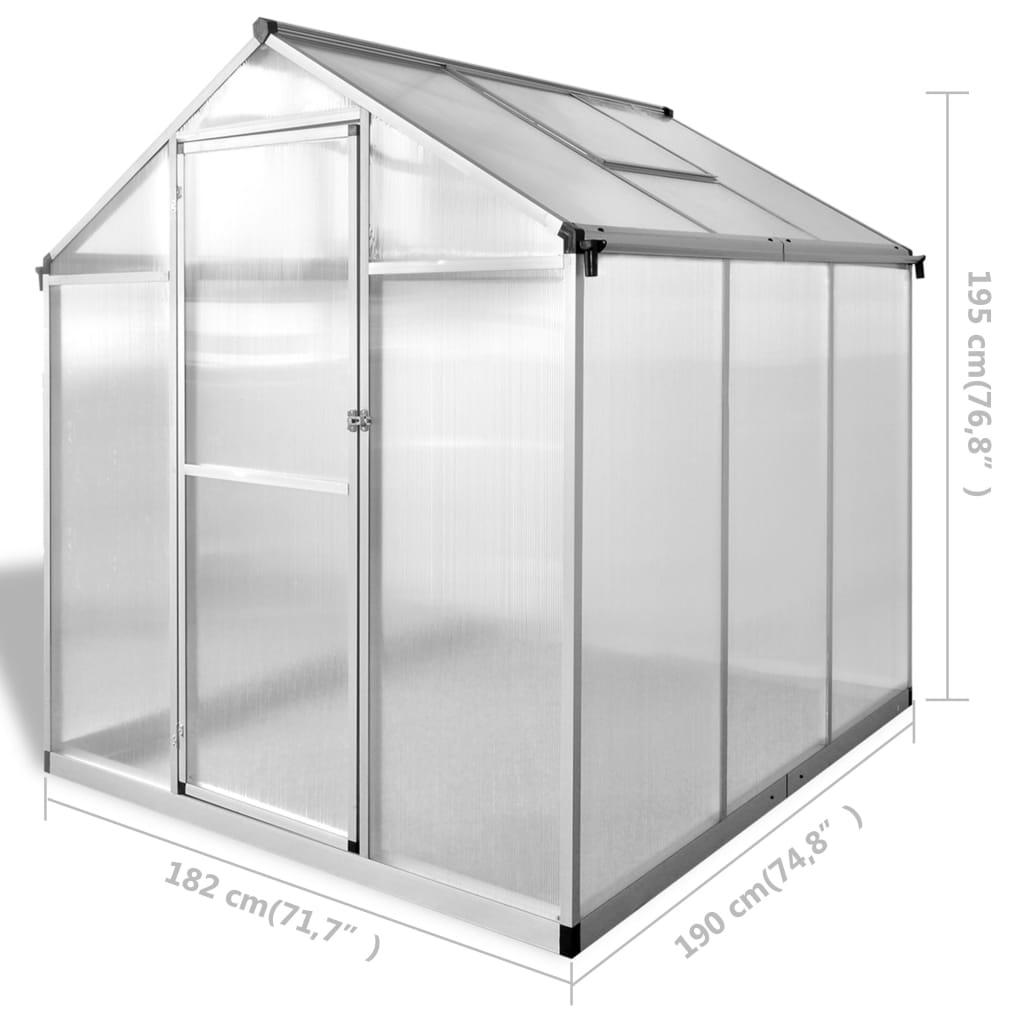 Kasvihuone vahvistetulla alumiinirungolla 3,46 m² - Sisustajankoti.fi