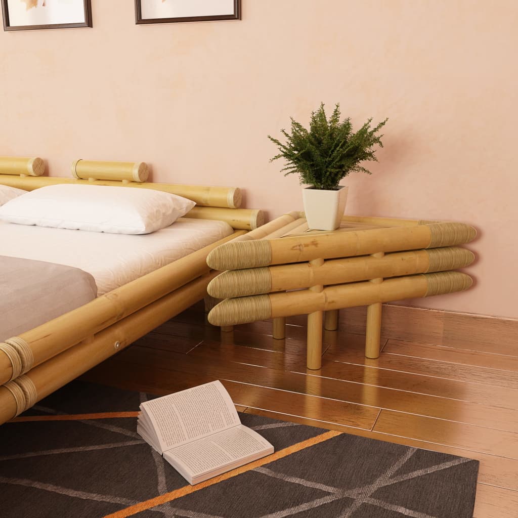 Yöpöydät 2 kpl 60x60x40 cm bambu luonnollinen - Sisustajankoti.fi