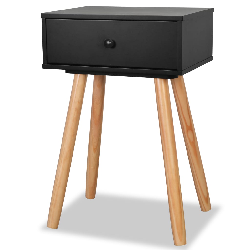 Yöpöydät 2 kpl mänty 40x30x61 cm Musta - Sisustajankoti.fi