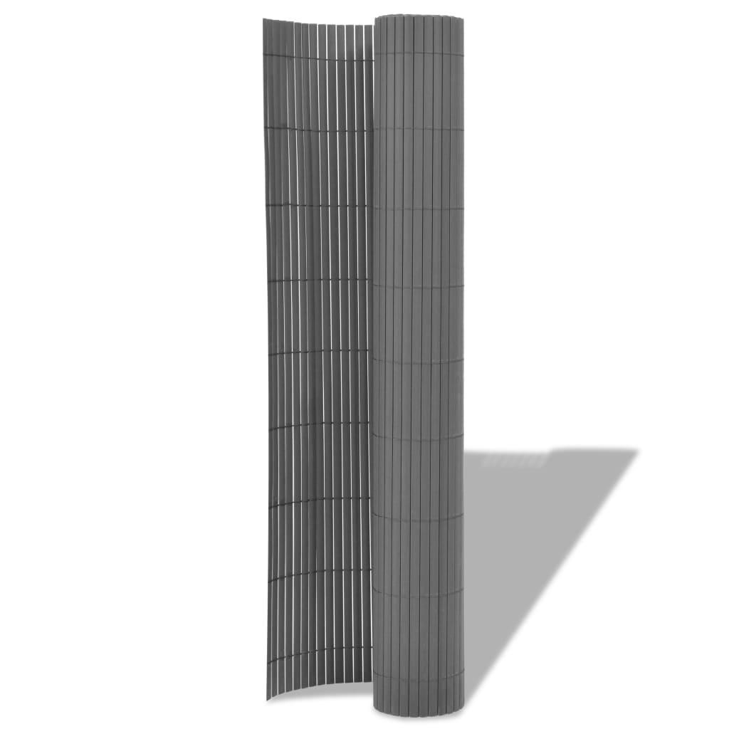 Kaksipuolinen puutarha-aita PVC 90x300 cm harmaa - Sisustajankoti.fi