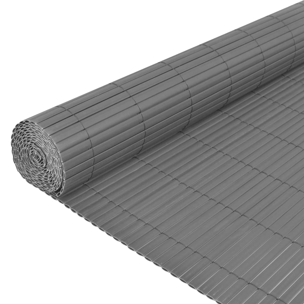 Kaksipuolinen puutarha-aita PVC 90x300 cm harmaa - Sisustajankoti.fi