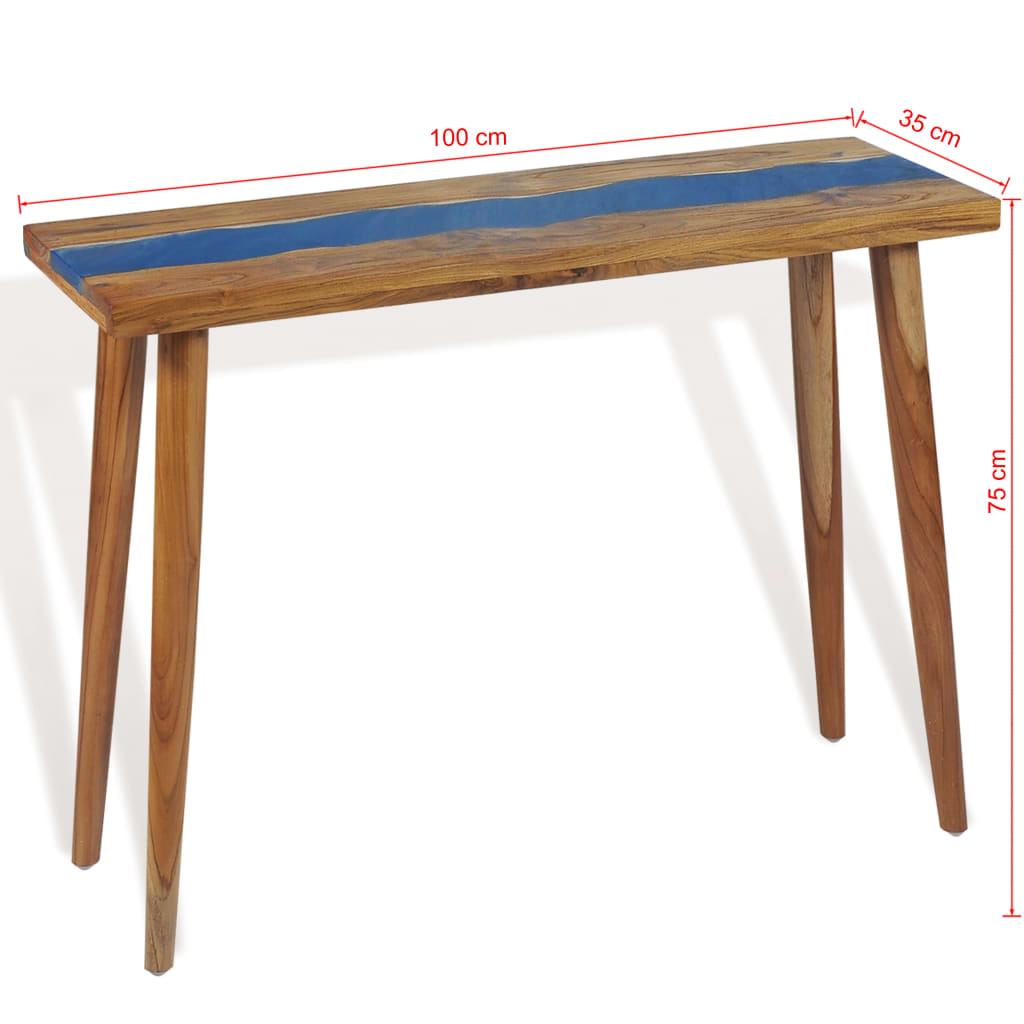 Sivupöytä tiikki hartsi 100x35x75 cm - Sisustajankoti.fi