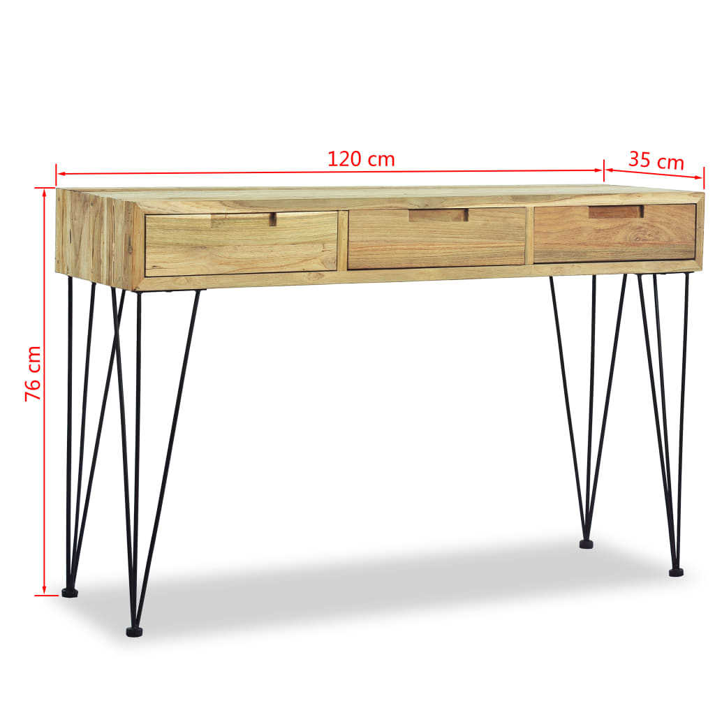 Sivupöytä 120x35x76 cm Kiinteä tiikki - Sisustajankoti.fi