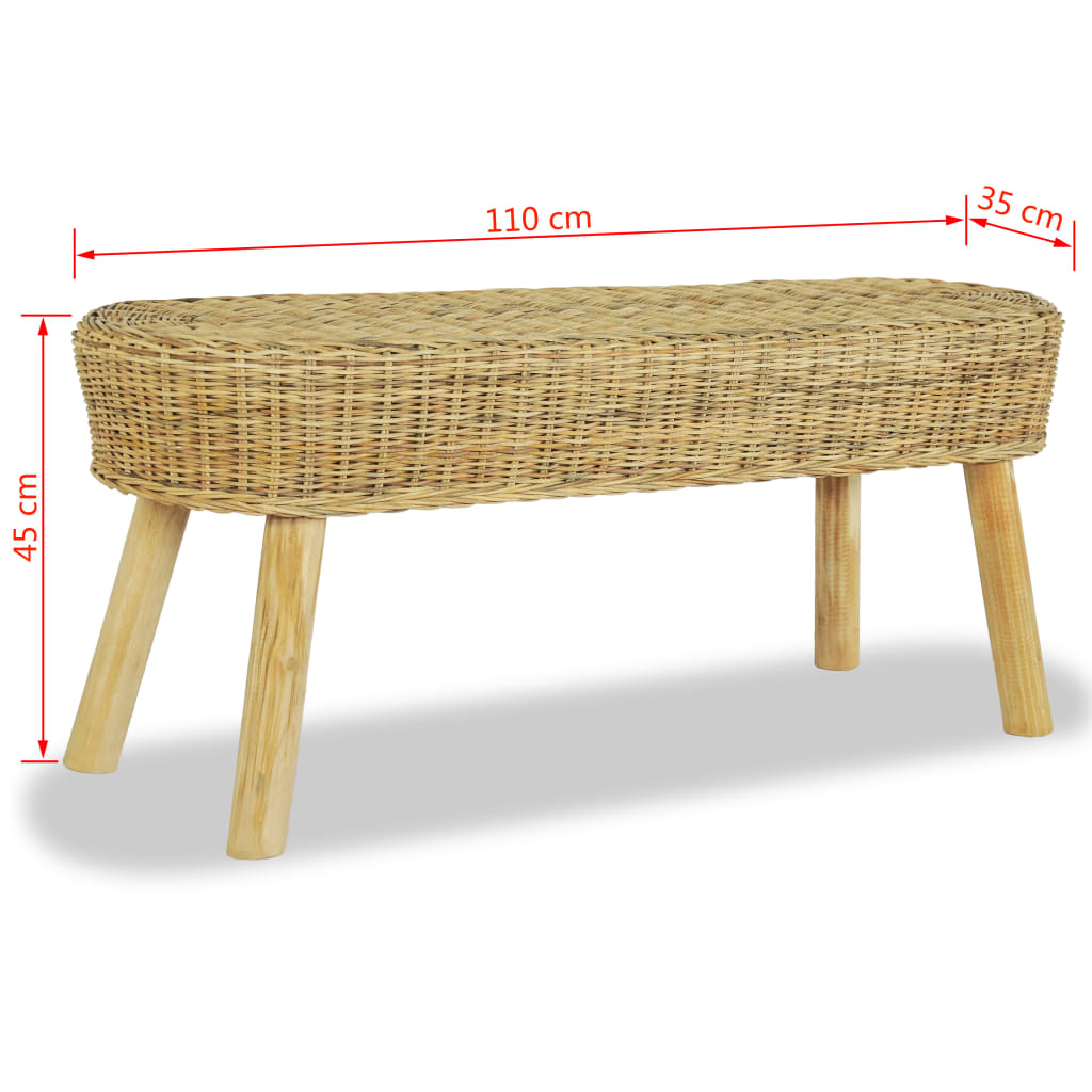 Eteisen penkki 110x35x45 cm Luonnollinen rottinki - Sisustajankoti.fi