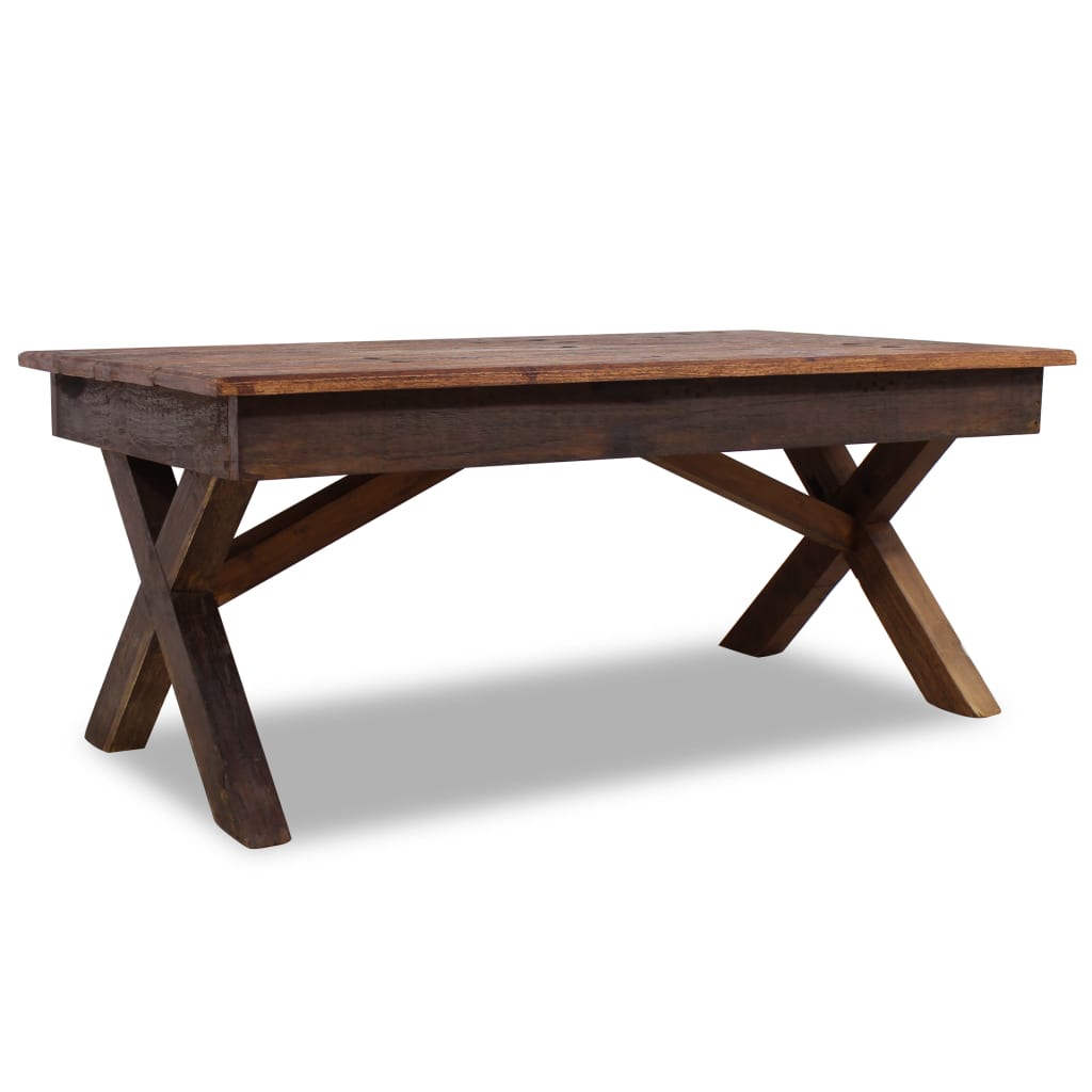 Sohvapöytä kiinteä kierrätetty puu 110x60x45 cm - Sisustajankoti.fi