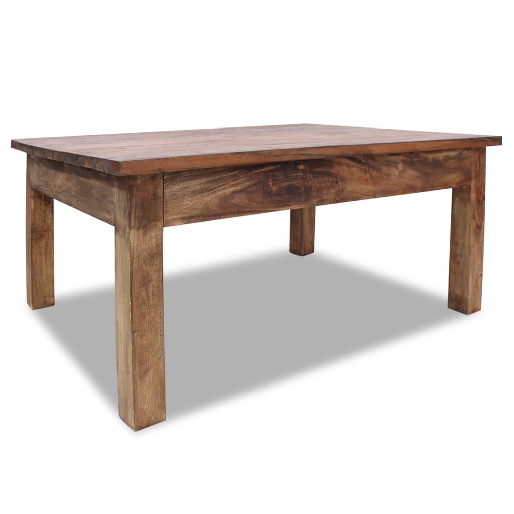Kahvipöytä kiinteä kierrätetty puu 98x73x45 cm - Sisustajankoti.fi