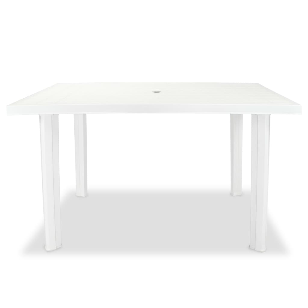 Puutarhapöytä valkoinen 126x76x72 cm muovi - Sisustajankoti.fi