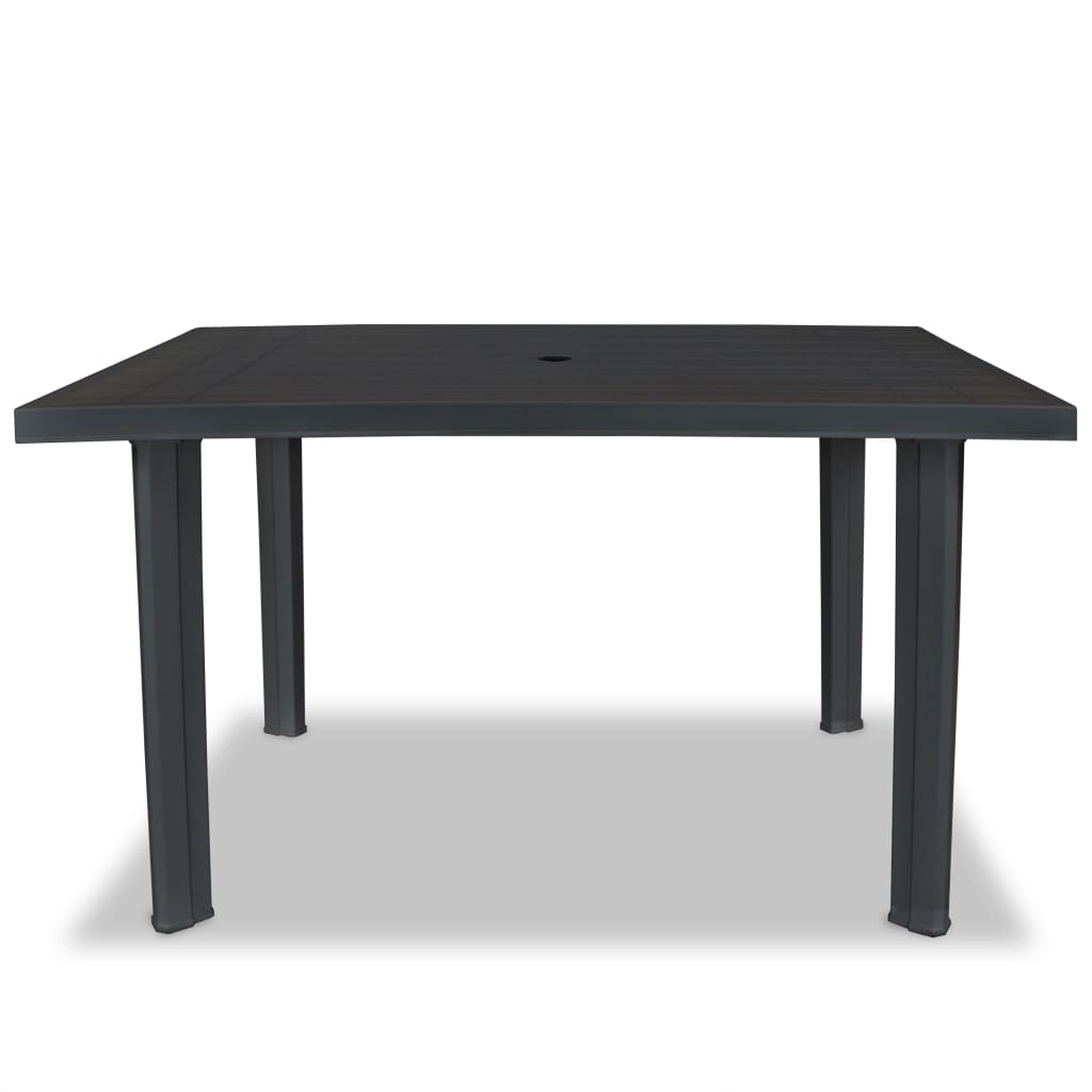 Puutarhapöytä antrasiitti 126x76x72 cm muovi - Sisustajankoti.fi