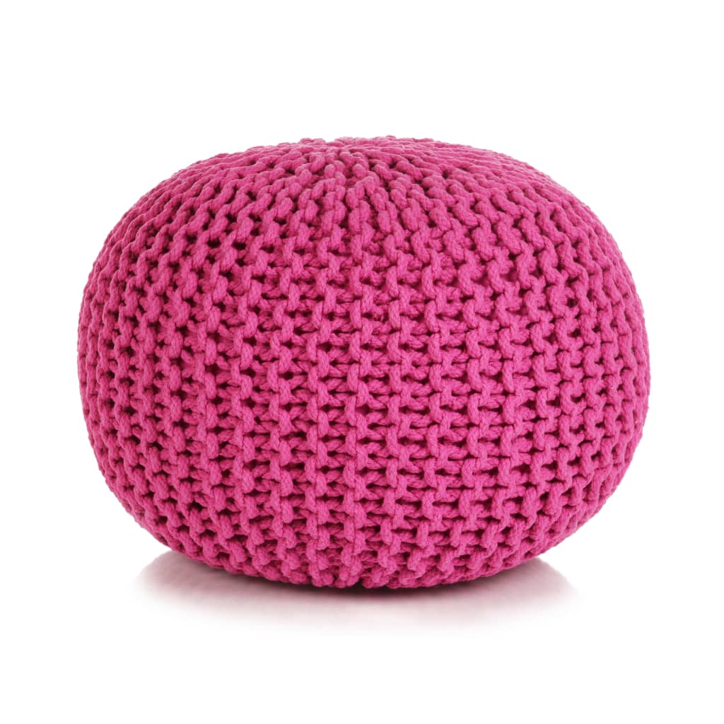 Käsinpunottu pallorahi puuvilla 50x35 cm pinkki - Sisustajankoti.fi
