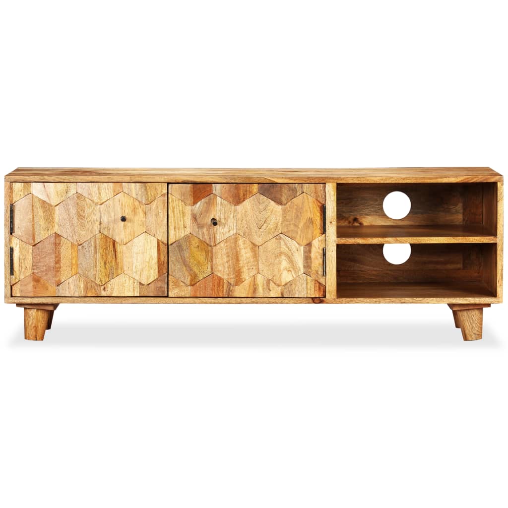 TV-taso kiinteä mangopuu 118x35x40 cm - Sisustajankoti.fi