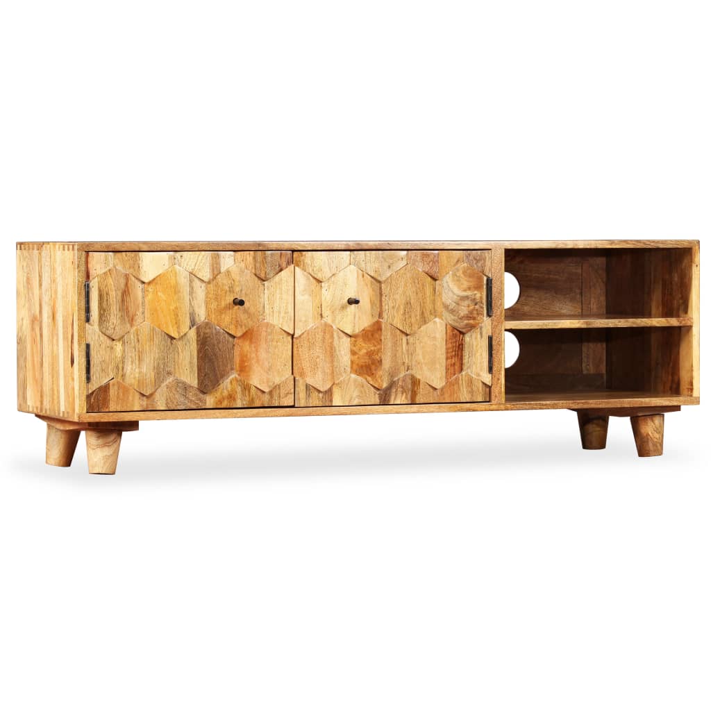 TV-taso kiinteä mangopuu 118x35x40 cm - Sisustajankoti.fi