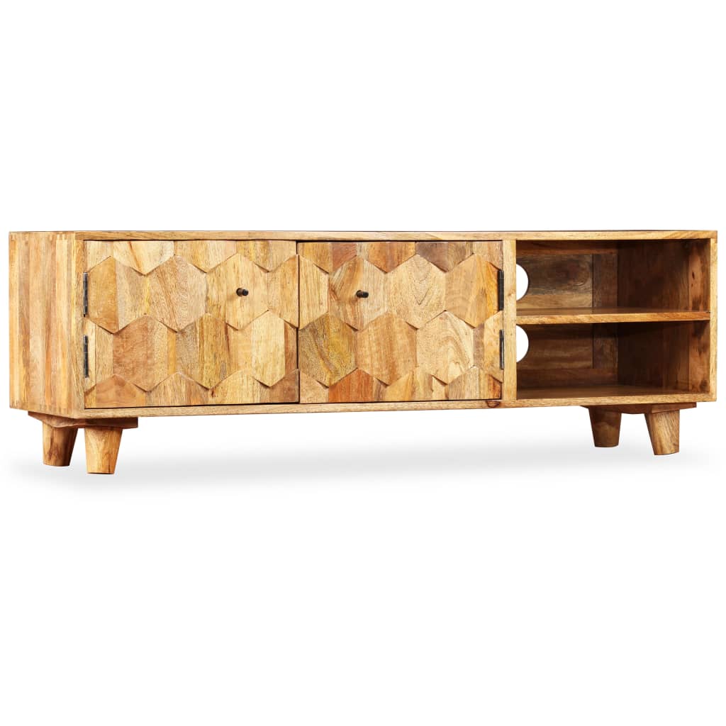 TV-taso kiinteä mangopuu 118x35x40 cm - Sisustajankoti.fi