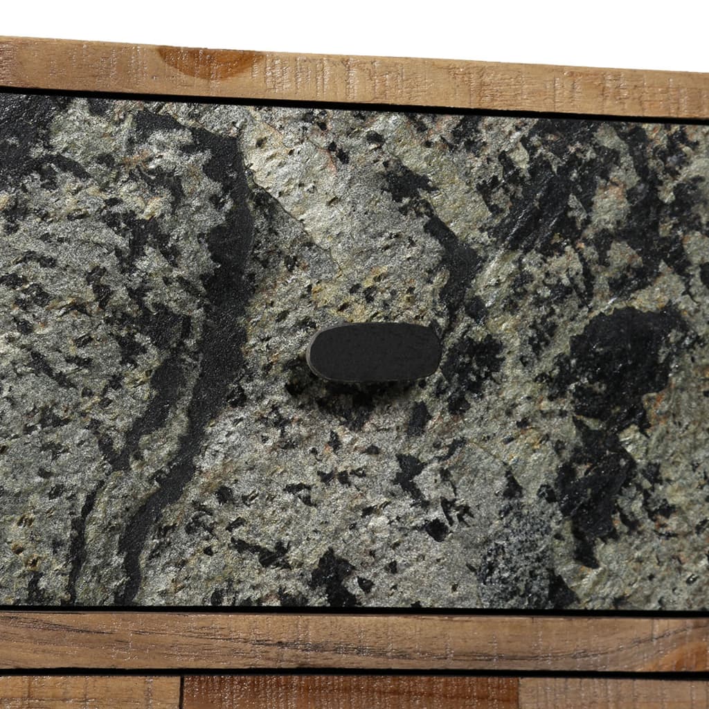 Lipasto 6 vetolaatikolla kiinteä kierrätetty tiikki 70x30x76 cm - Sisustajankoti.fi