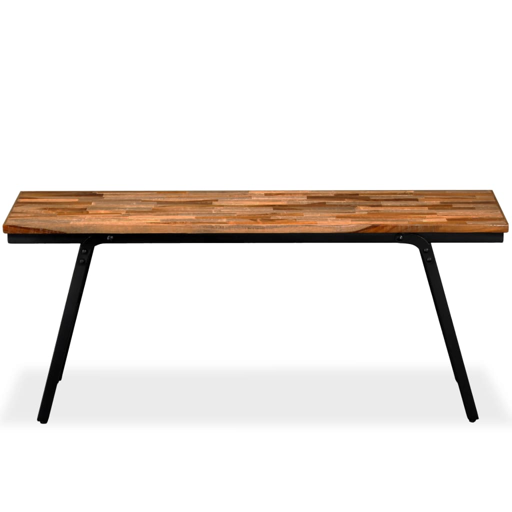 Penkki kierrätetty tiikki ja teräs 110x35x45 cm - Sisustajankoti.fi