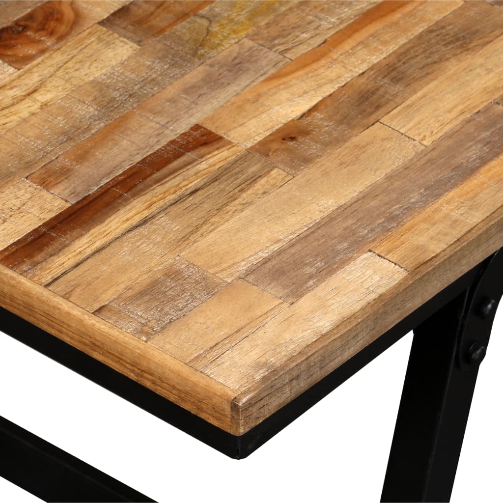 Penkki kierrätetty tiikki ja teräs 110x35x45 cm - Sisustajankoti.fi