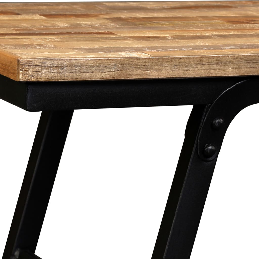 Penkki kierrätetty tiikki ja teräs 110x35x45 cm - Sisustajankoti.fi